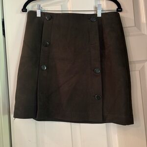 Brown Button-Front Skirt